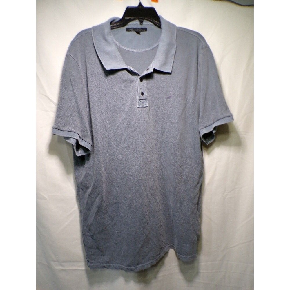 Kenneth Cole New York Men's Polo Shirt Gray Blue Short Sleeve XXL 2XL